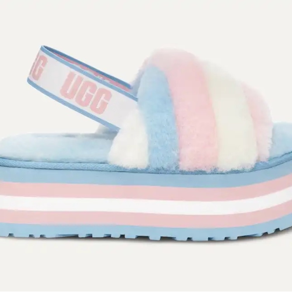 UGG Multicolor Fluffy Platform Sandals